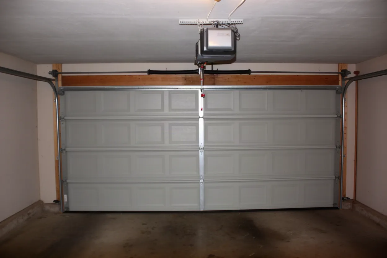 Interior view of a residential garage door